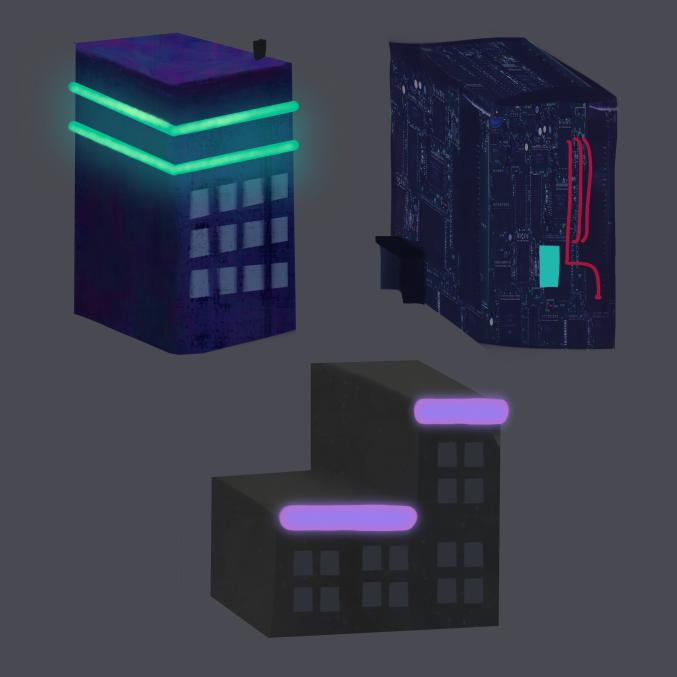 Concept art for buildings.